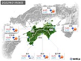 2022年01月06日の四国地方の実況天気