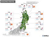 2022年01月07日の東北地方の実況天気