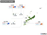 2022年01月08日の沖縄地方の実況天気