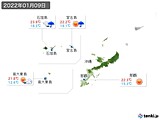 2022年01月09日の沖縄地方の実況天気