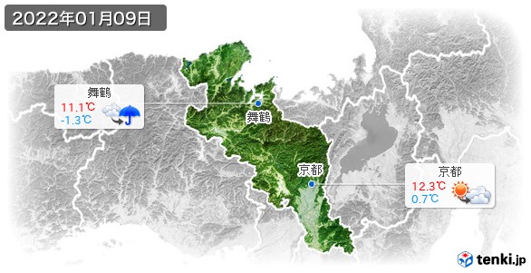 京都府(2022年01月09日の天気