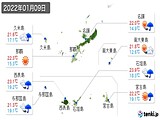 実況天気(2022年01月09日)