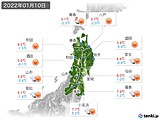 2022年01月10日の東北地方の実況天気