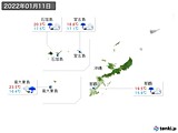 2022年01月11日の沖縄地方の実況天気