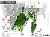 実況天気(2022年01月13日)