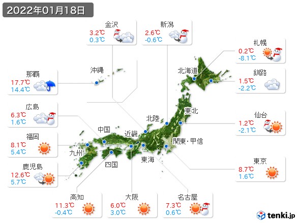 (2022年01月18日の天気