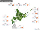 2022年01月20日の北海道地方の実況天気