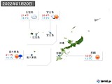 2022年01月20日の沖縄地方の実況天気