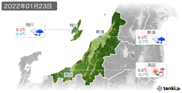 新潟県(2022年01月23日の天気