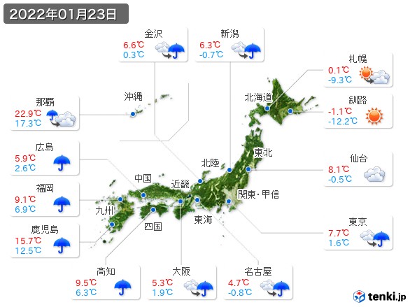 (2022年01月23日の天気