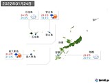 2022年01月24日の沖縄地方の実況天気