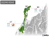 2022年01月24日の石川県の実況天気