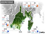 2022年01月24日の静岡県の実況天気