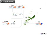2022年01月25日の沖縄地方の実況天気