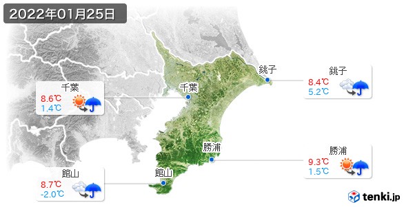 千葉県(2022年01月25日の天気