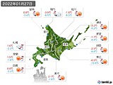 2022年01月27日の北海道地方の実況天気