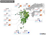 2022年01月27日の九州地方の実況天気