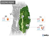2022年01月28日の岩手県の実況天気