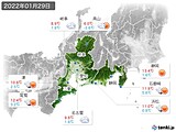 2022年01月29日の東海地方の実況天気
