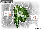 2022年02月01日の山梨県の実況天気