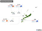 2022年02月02日の沖縄地方の実況天気