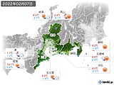 2022年02月07日の東海地方の実況天気