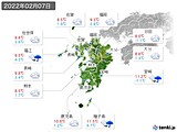 2022年02月07日の九州地方の実況天気