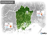 2022年02月09日の岡山県の実況天気