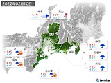 2022年02月10日の東海地方の実況天気