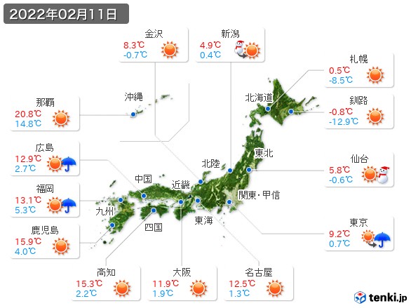 (2022年02月11日の天気