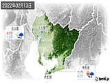 2022年02月13日の愛知県の実況天気