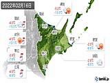 2022年02月16日の道東の実況天気