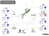2022年02月19日の沖縄県の実況天気