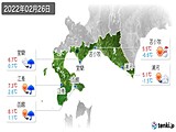 2022年02月26日の道南の実況天気