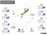 2022年02月27日の沖縄県の実況天気