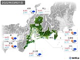 2022年03月01日の東海地方の実況天気