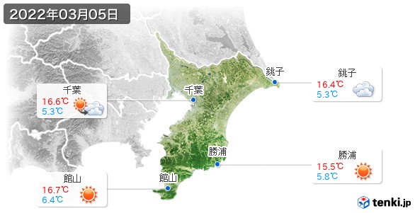 千葉県(2022年03月05日の天気