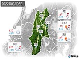 2022年03月06日の長野県の実況天気