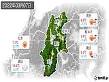2022年03月07日の長野県の実況天気