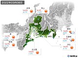 2022年03月08日の東海地方の実況天気