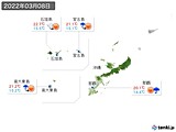 実況天気(2022年03月08日)