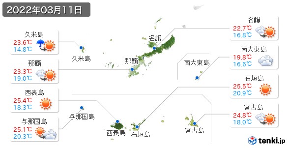 沖縄県(2022年03月11日の天気