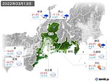 2022年03月13日の東海地方の実況天気