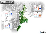 2022年03月14日の三重県の実況天気