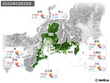 2022年03月20日の東海地方の実況天気
