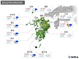 2022年03月20日の九州地方の実況天気