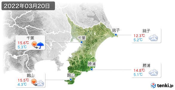 千葉県(2022年03月20日の天気