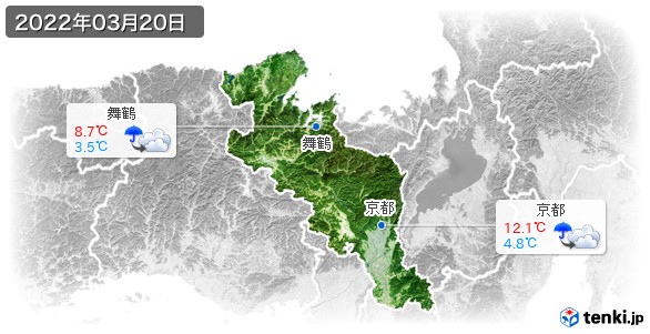 京都府(2022年03月20日の天気