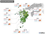 2022年03月27日の九州地方の実況天気