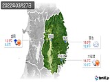 2022年03月27日の岩手県の実況天気